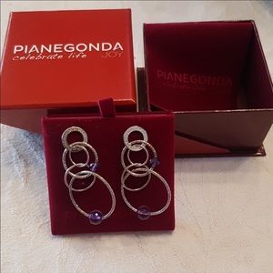 NWOT Pianegonda Silver Hoop Earrings made in Italy